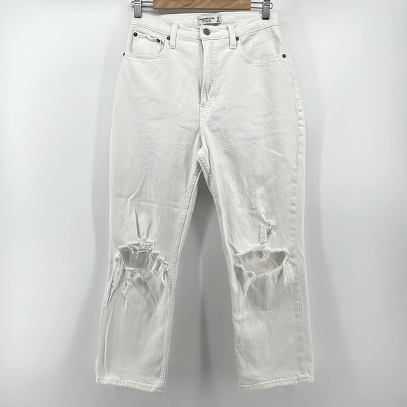 ABERCROMBIE & FITCH Curve Love The Ankle Straight Ultra High Rise Jeans Size 29S - Picture 2 of 8